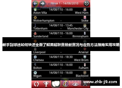 新手到球迷如何快速全面了解英超联赛最新赛况与走势方法指南实用攻略